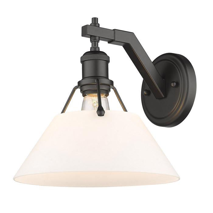 Golden 3306-1W BLK-OP One Light Wall Sconce, Matte Black