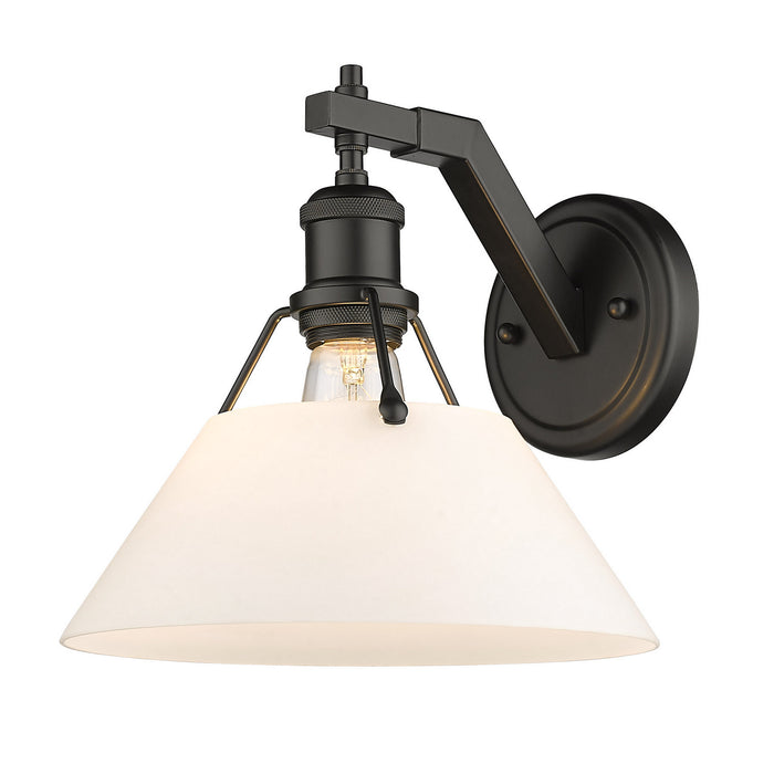 Golden 3306-1W BLK-OP One Light Wall Sconce, Matte Black
