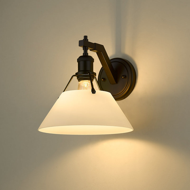 Golden 3306-1W BLK-OP One Light Wall Sconce, Matte Black