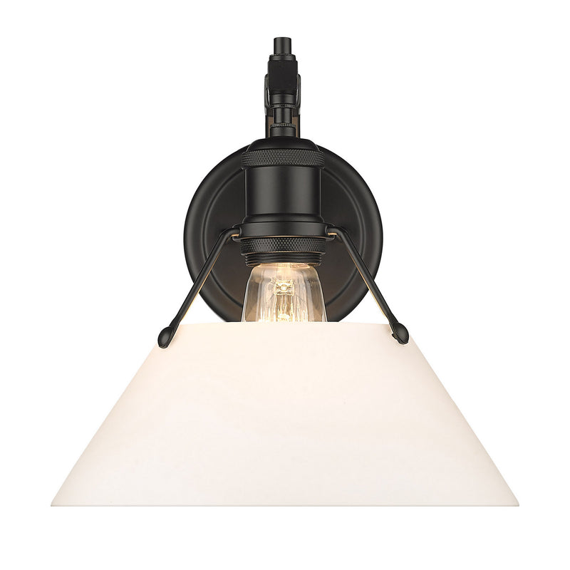 Golden 3306-1W BLK-OP One Light Wall Sconce, Matte Black