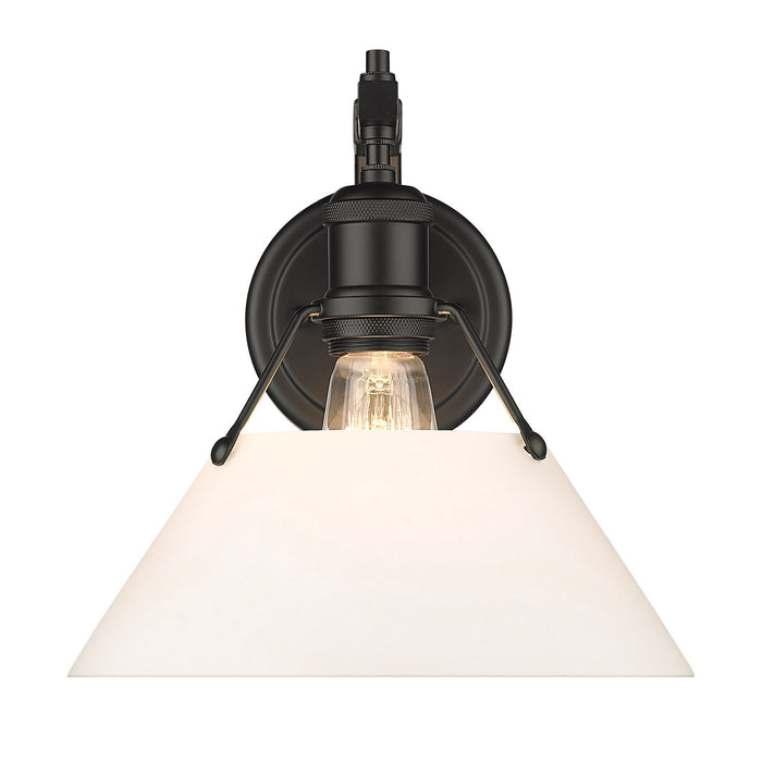 Golden 3306-1W BLK-OP One Light Wall Sconce, Matte Black