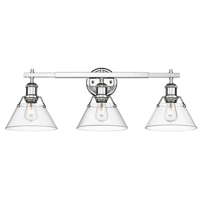 Golden 3306-BA3 CH-CLR Three Light Bath Vanity, Chrome
