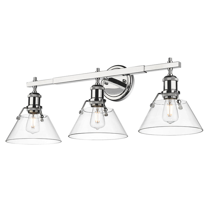 Golden 3306-BA3 CH-CLR Three Light Bath Vanity, Chrome