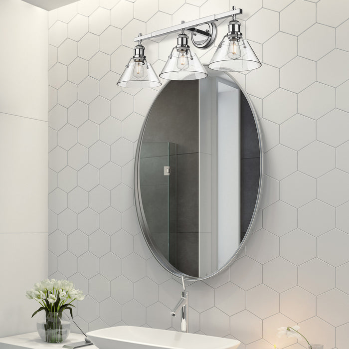 Golden 3306-BA3 CH-CLR Three Light Bath Vanity, Chrome