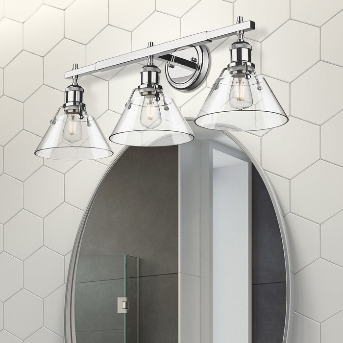 Golden 3306-BA3 CH-CLR Three Light Bath Vanity, Chrome