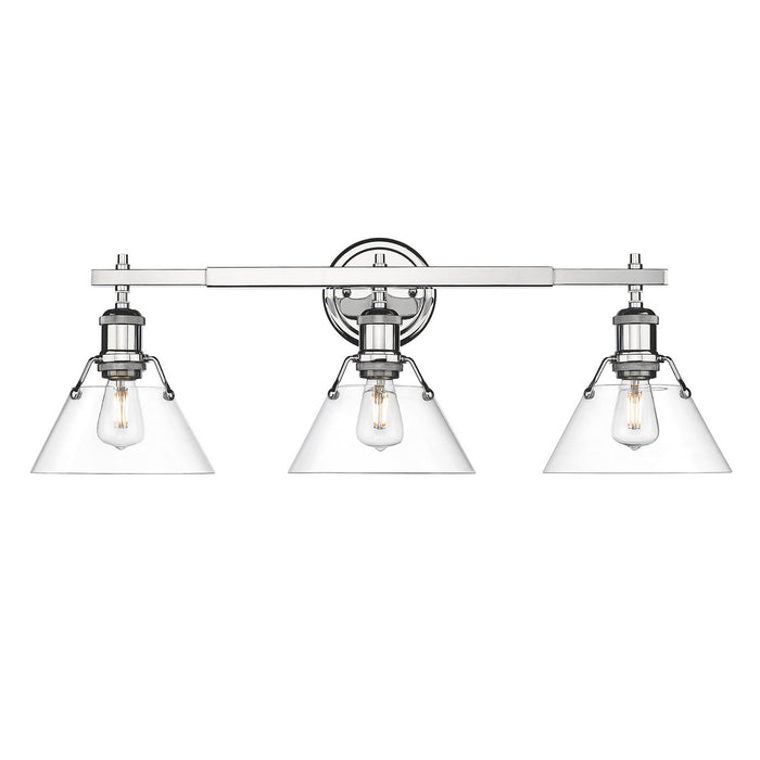 Golden 3306-BA3 CH-CLR Three Light Bath Vanity, Chrome