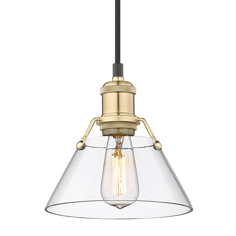 Golden 3306-S BCB-CLR One Light Mini Pendant, Brushed Champagne Bronze