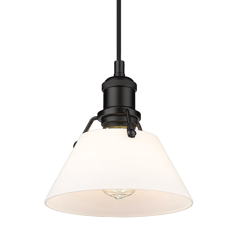 Golden 3306-S BLK-OP One Light Mini Pendant, Matte Black