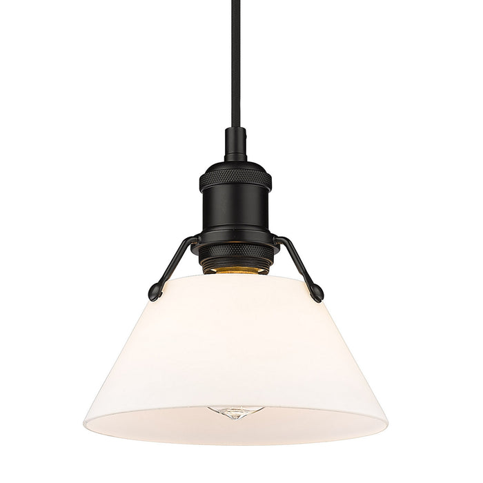 Golden 3306-S BLK-OP One Light Mini Pendant, Matte Black