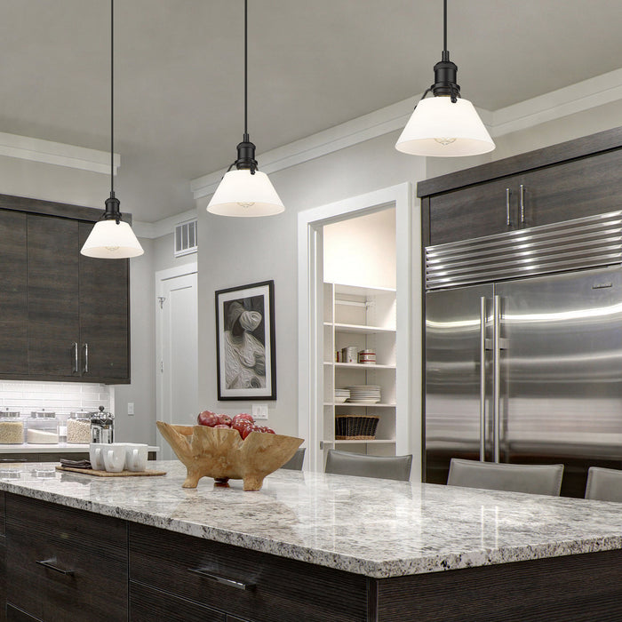 Golden 3306-S BLK-OP One Light Mini Pendant, Matte Black