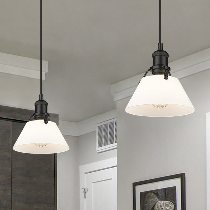 Golden 3306-S BLK-OP One Light Mini Pendant, Matte Black
