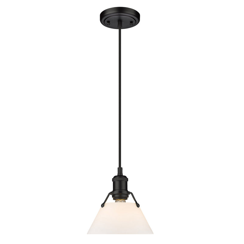 Golden 3306-S BLK-OP One Light Mini Pendant, Matte Black