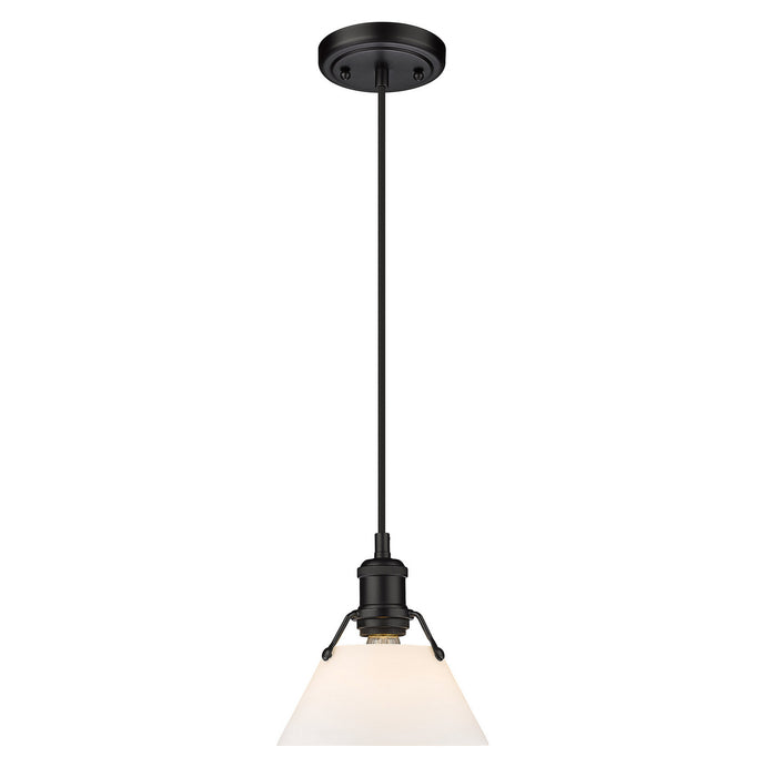 Golden 3306-S BLK-OP One Light Mini Pendant, Matte Black