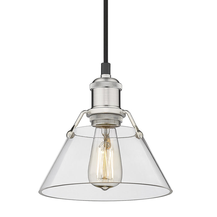 Golden 3306-S PW-CLR One Light Mini Pendant, Pewter
