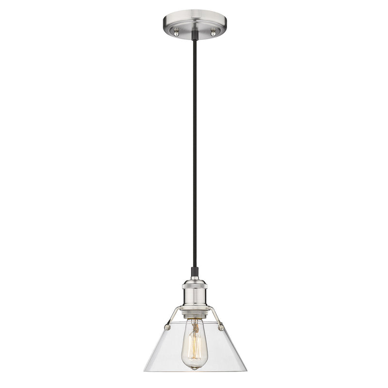 Golden 3306-S PW-CLR One Light Mini Pendant, Pewter