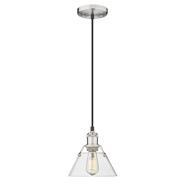 Golden 3306-S PW-CLR One Light Mini Pendant, Pewter