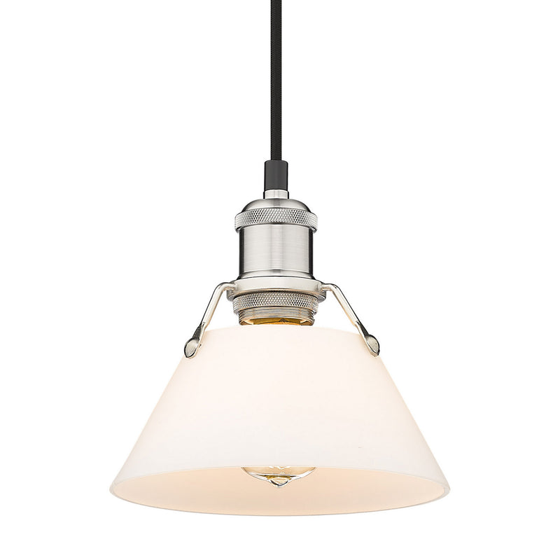 Golden 3306-S PW-OP One Light Mini Pendant, Pewter