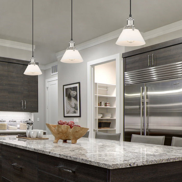 Golden 3306-S PW-OP One Light Mini Pendant, Pewter