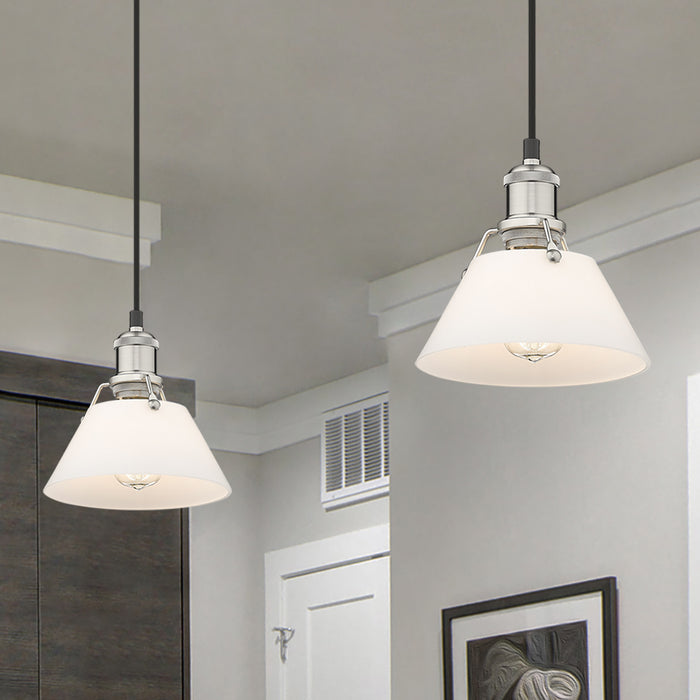 Golden 3306-S PW-OP One Light Mini Pendant, Pewter