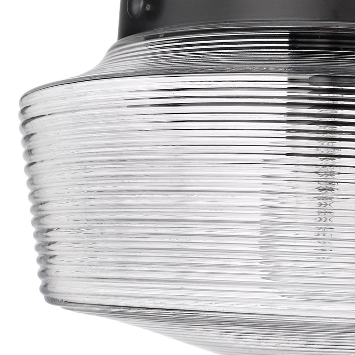 Golden 3415-FM BLK-CLR One Light Flush Mount, Matte Black