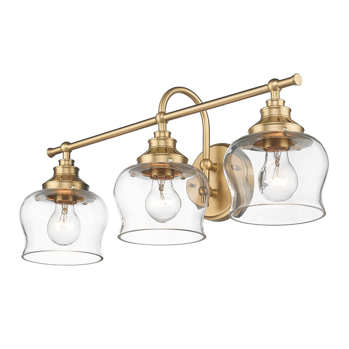 Golden 3610-BA3 BCB-CLR Three Light Bath Vanity, Brushed Champagne Bronze