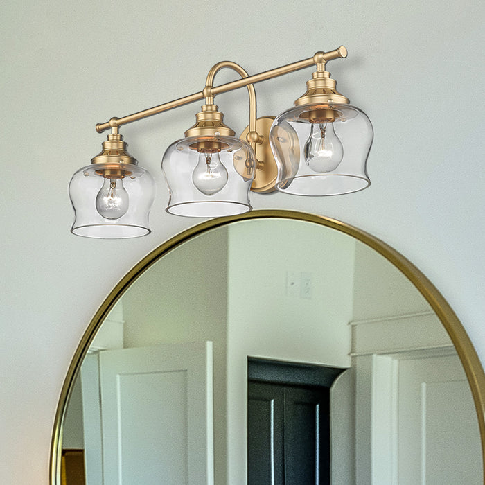 Golden 3610-BA3 BCB-CLR Three Light Bath Vanity, Brushed Champagne Bronze