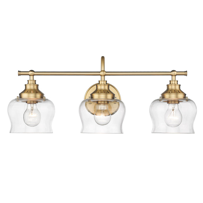 Golden 3610-BA3 BCB-CLR Three Light Bath Vanity, Brushed Champagne Bronze