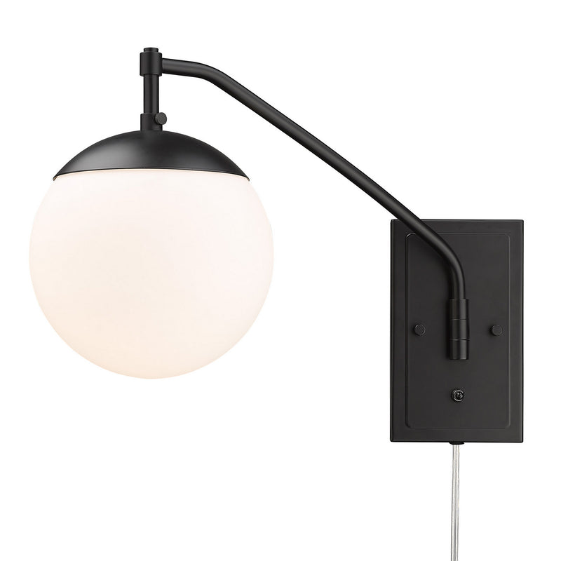 Golden 3699-A1W BLK-OP One Light Wall Sconce, Matte Black