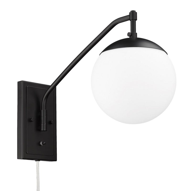 Golden 3699-A1W BLK-OP One Light Wall Sconce, Matte Black