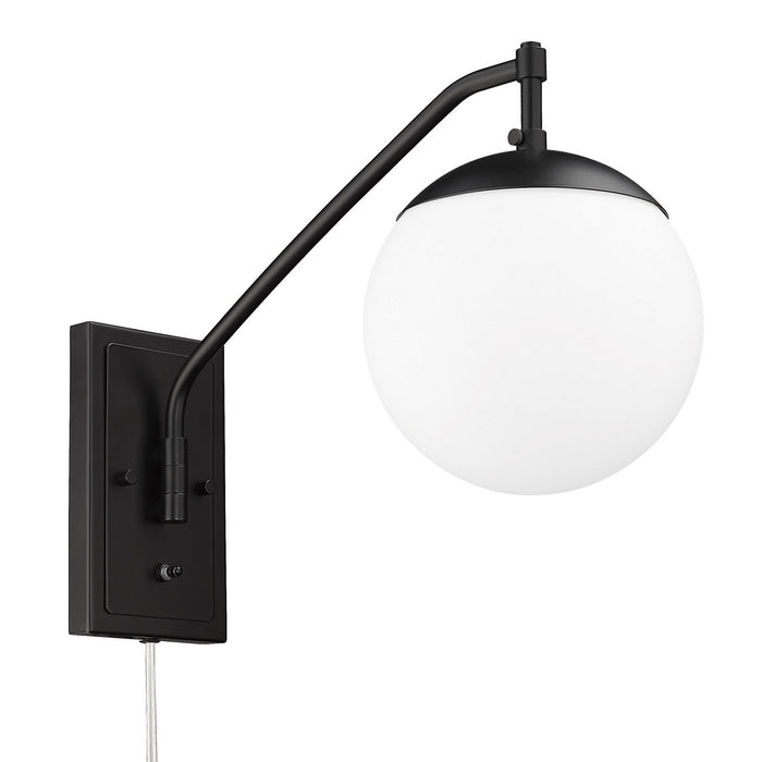 Golden 3699-A1W BLK-OP One Light Wall Sconce, Matte Black