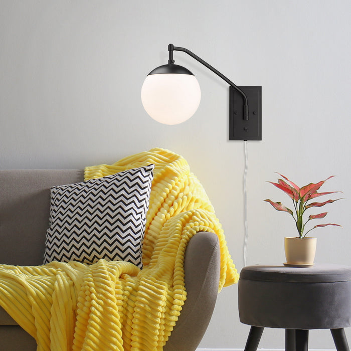 Golden 3699-A1W BLK-OP One Light Wall Sconce, Matte Black