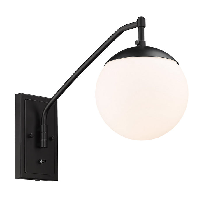 Golden 3699-A1W BLK-OP One Light Wall Sconce, Matte Black