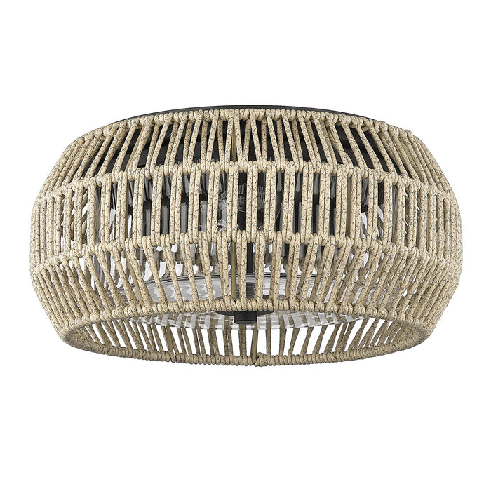 Golden 6073-OFM NB-SS Two Light Outdoor Flush Mount, Natural Black