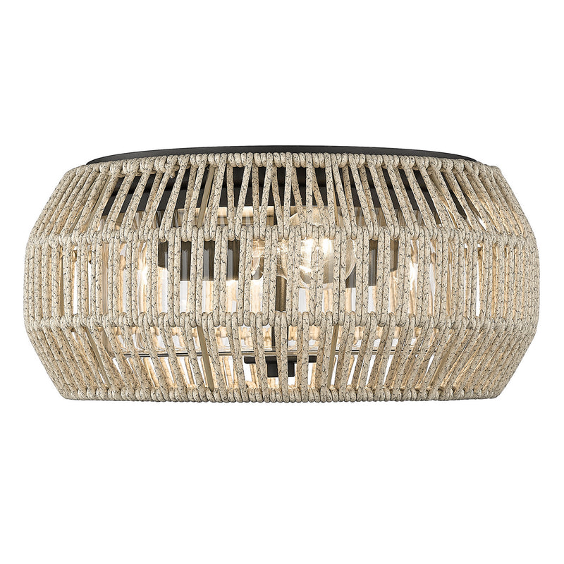 Golden 6073-OFM NB-SS Two Light Outdoor Flush Mount, Natural Black