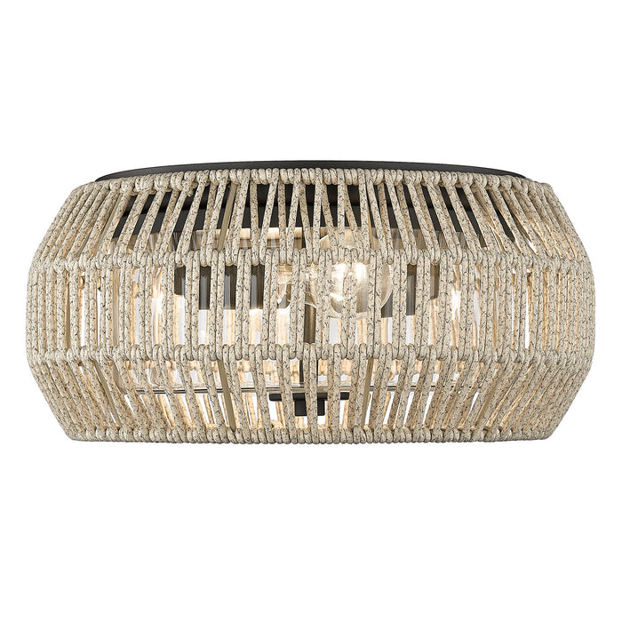 Golden 6073-OFM NB-SS Two Light Outdoor Flush Mount, Natural Black