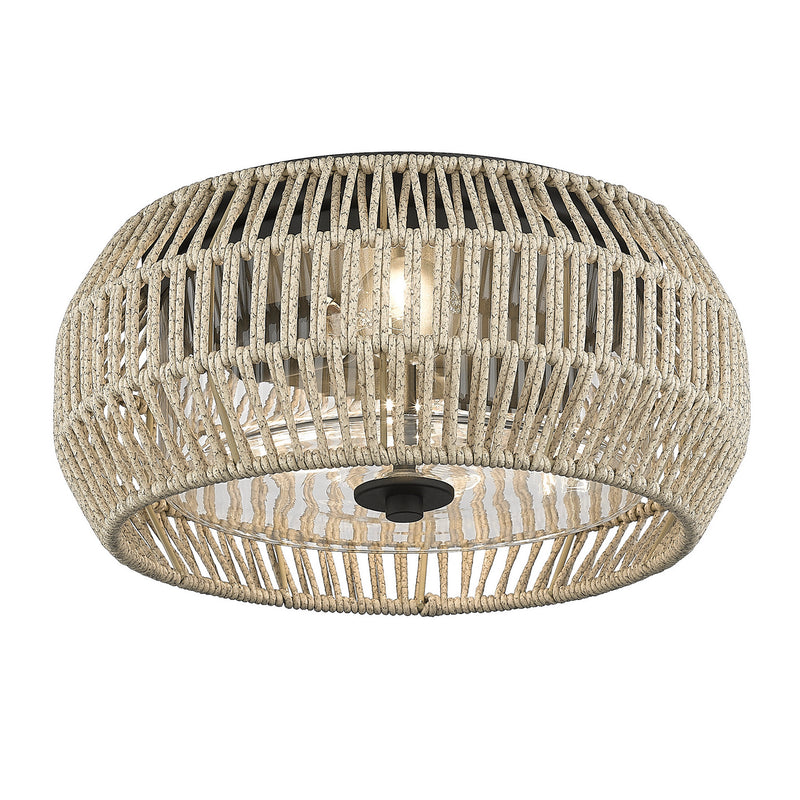Golden 6073-OFM NB-SS Two Light Outdoor Flush Mount, Natural Black