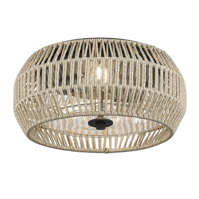 Golden 6073-OFM NB-SS Two Light Outdoor Flush Mount, Natural Black