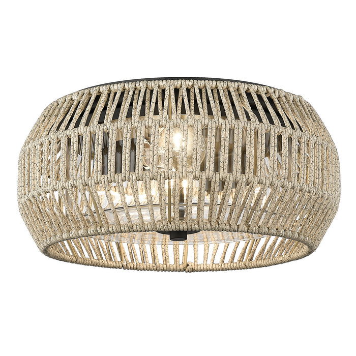 Golden 6073-OFM NB-SS Two Light Outdoor Flush Mount, Natural Black