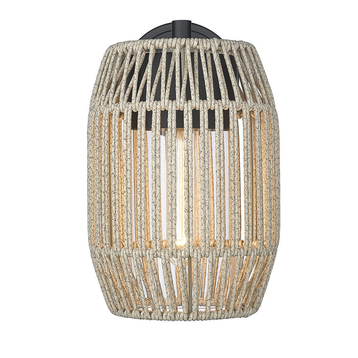 Golden 6073-OWM NB-SS One Light Outdoor Wall Sconce, Natural Black