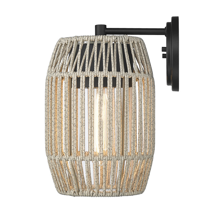 Golden 6073-OWM NB-SS One Light Outdoor Wall Sconce, Natural Black