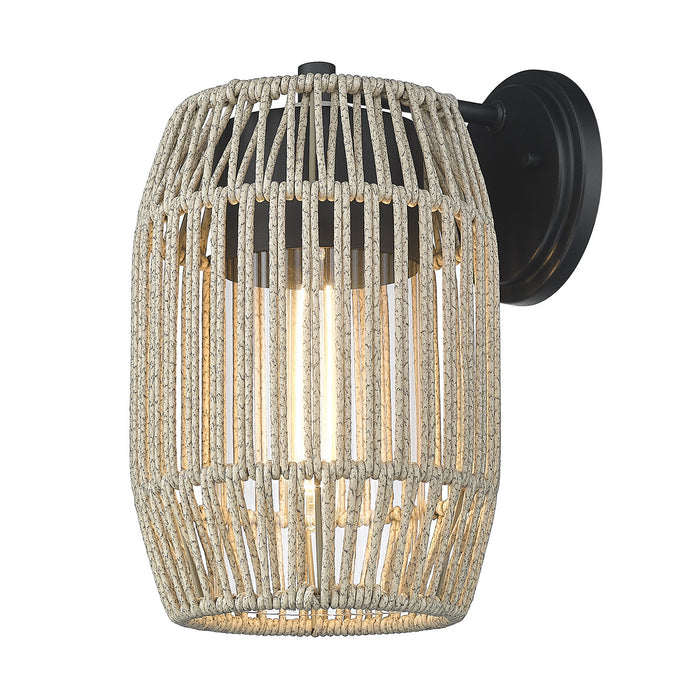 Golden 6073-OWM NB-SS One Light Outdoor Wall Sconce, Natural Black