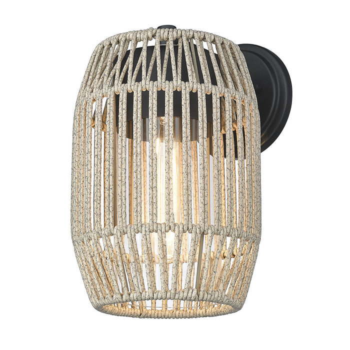 Golden 6073-OWM NB-SS One Light Outdoor Wall Sconce, Natural Black