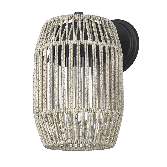 Golden 6073-OWM NB-SS One Light Outdoor Wall Sconce, Natural Black