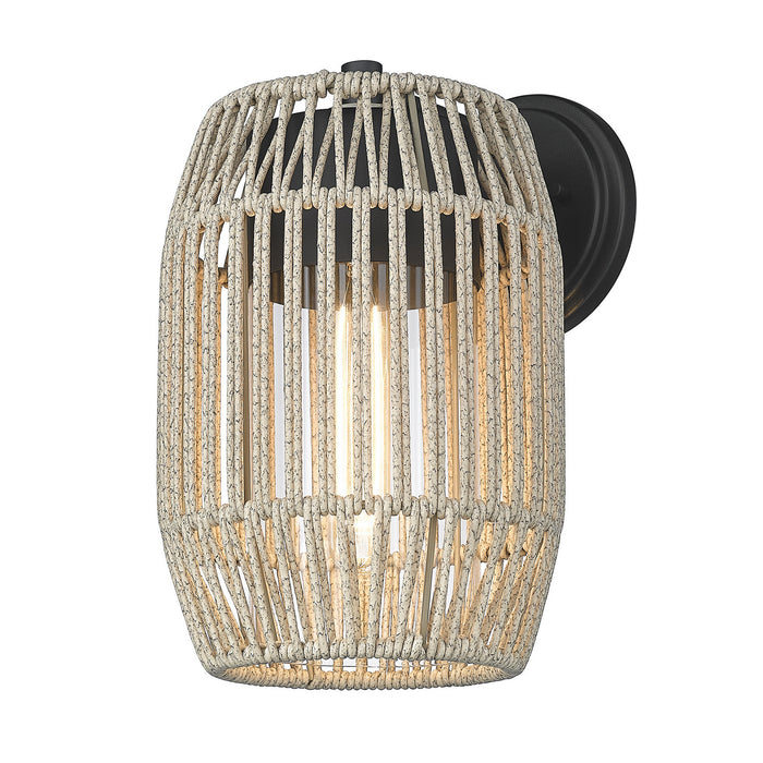 Golden 6073-OWM NB-SS One Light Outdoor Wall Sconce, Natural Black