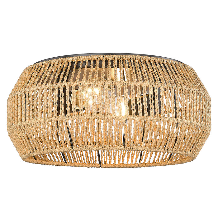 Golden 6076-FM BLK-NR Two Light Flush Mount, Matte Black