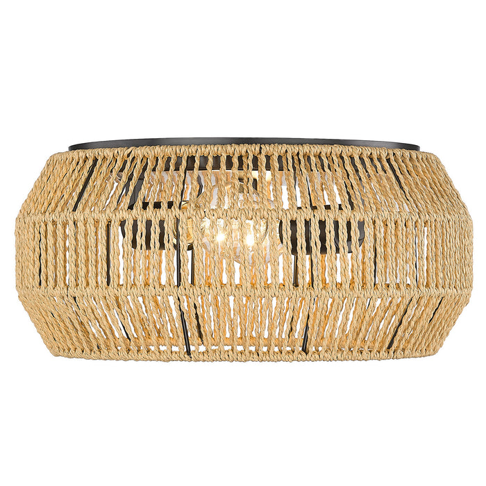 Golden 6076-FM BLK-NR Two Light Flush Mount, Matte Black
