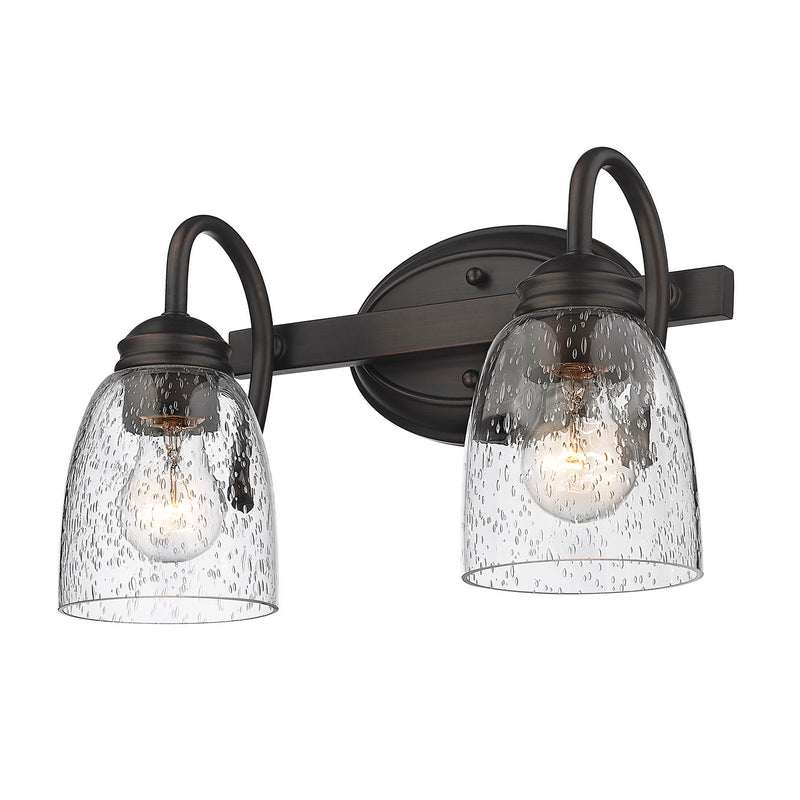 Golden 8001-BA2 RBZ-SD Two Light Bath Vanity, Rubbed Bronze