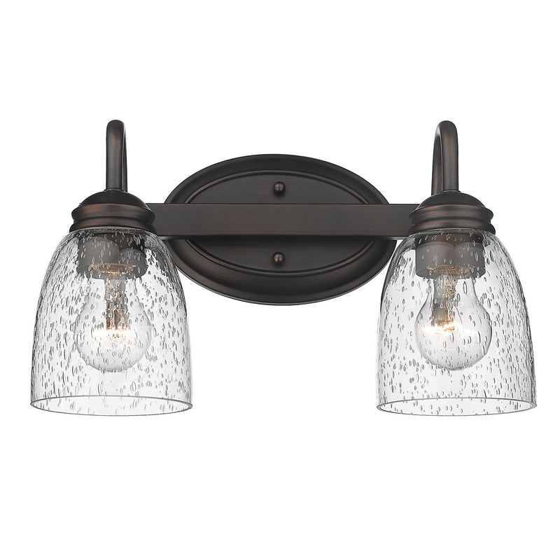 Golden 8001-BA2 RBZ-SD Two Light Bath Vanity, Rubbed Bronze