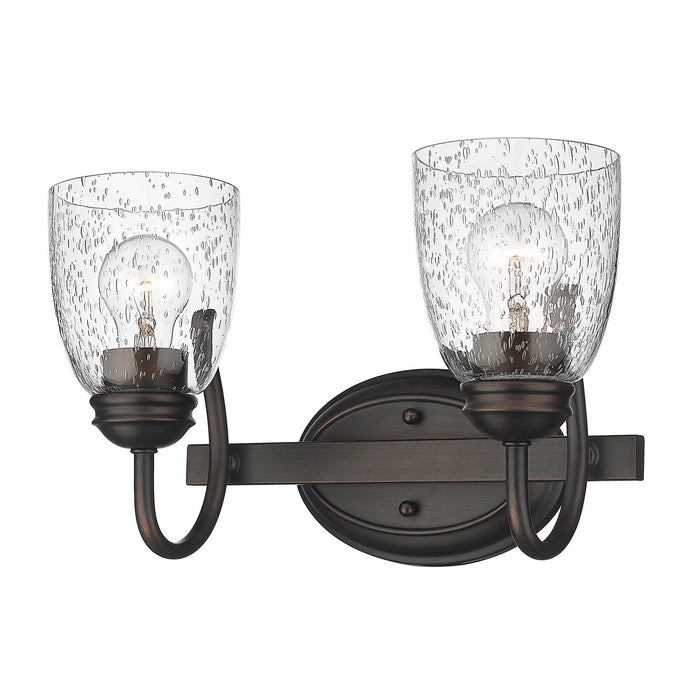 Golden 8001-BA2 RBZ-SD Two Light Bath Vanity, Rubbed Bronze