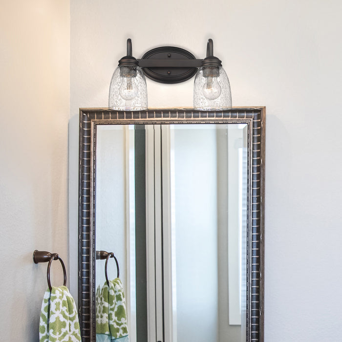 Golden 8001-BA2 RBZ-SD Two Light Bath Vanity, Rubbed Bronze
